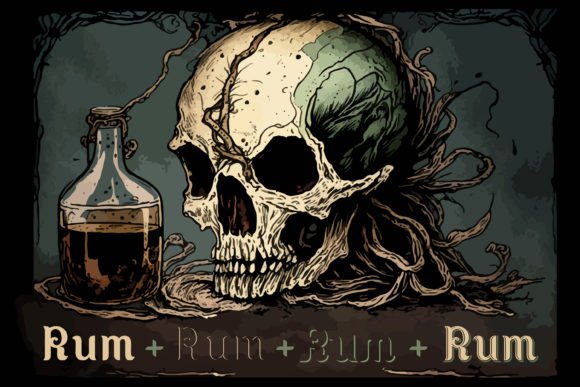 Dark Rum Font PNG with transparent background - Preview 1