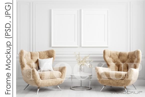 Living Room Frame Mockup Graphic Frames & Posters By VNmockup