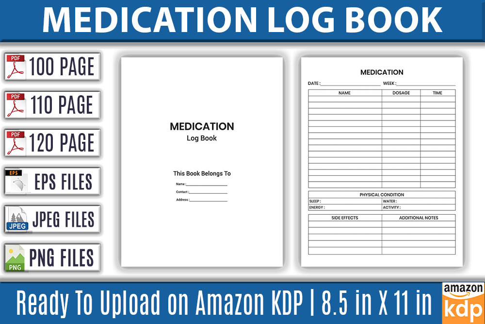 Medication Log Book | KDP Interior Graphic by KDP Pro · Creative Fabrica