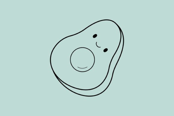 Cute Avocado Icon Graphic by griffin stock · Creative Fabrica