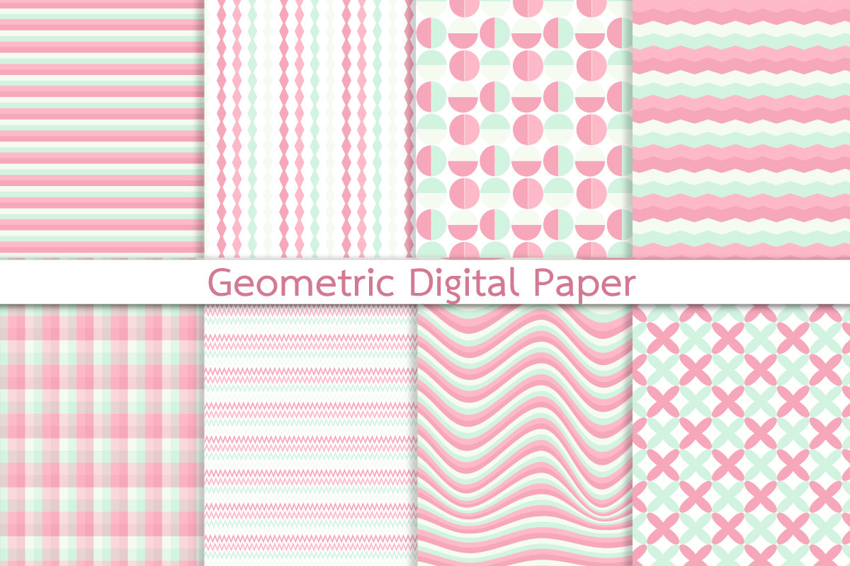 Pastel Geomeric Digital Paper Graphic by Nam Tiwa · Creative Fabrica