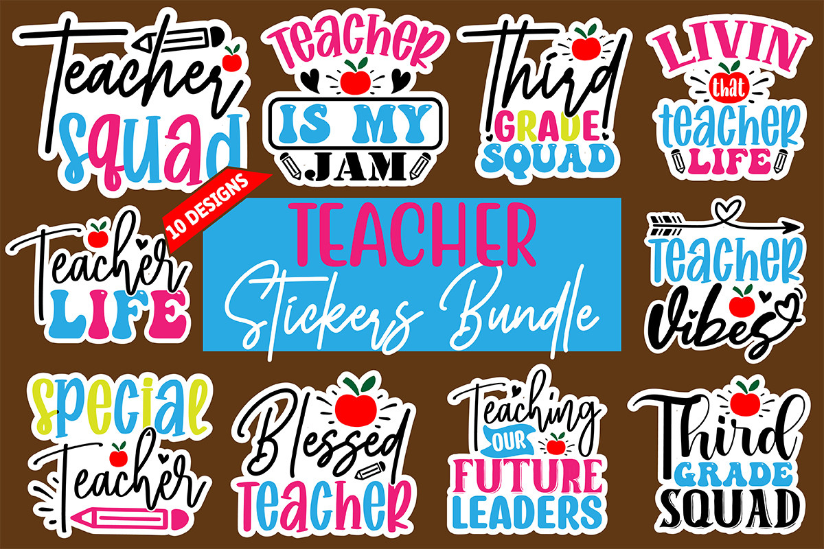 Teacher Stickers SVG Bundle Graphic by MK_Design Store · Creative Fabrica