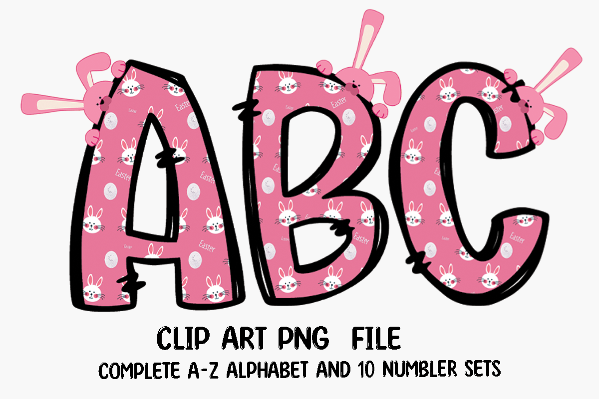 Easter Alphabet Sublimation Clipart PNG Graphic by Abell Design ...