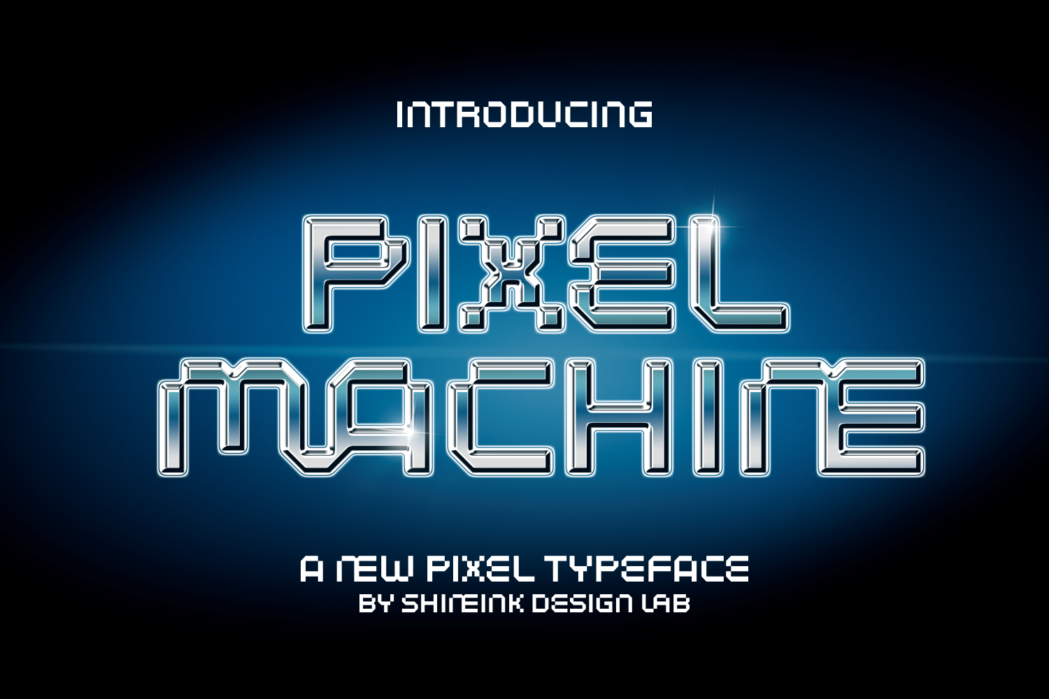 Pixel Machine preview, playful colorful pixel display font