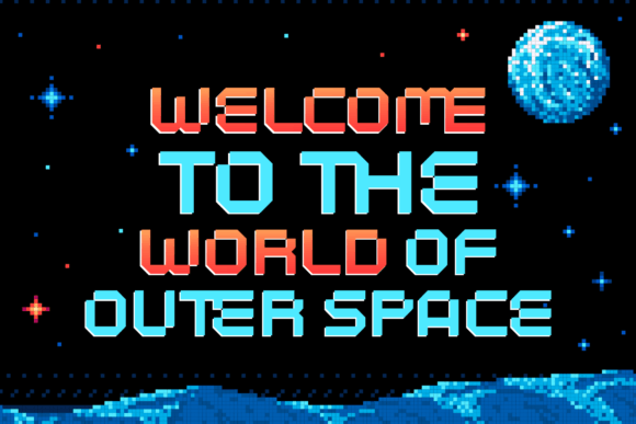 Pixel Machine Font PNG with transparent background - Preview 4