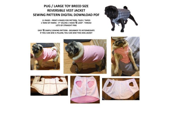 Pug Dog Reversible Jacket Vest Pattern