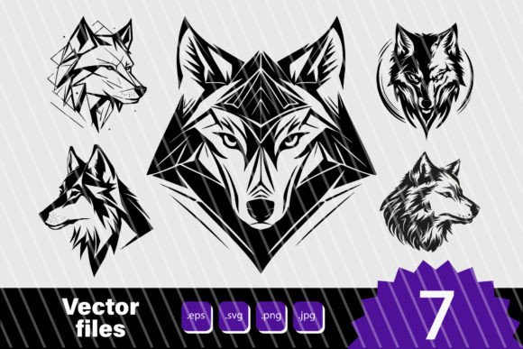 Wolf dog head vector logo tattoo style SVG for Cricut black vinyl car decal minimalist cut