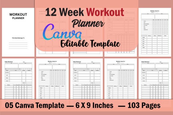 12 Week Workout Planner Canva