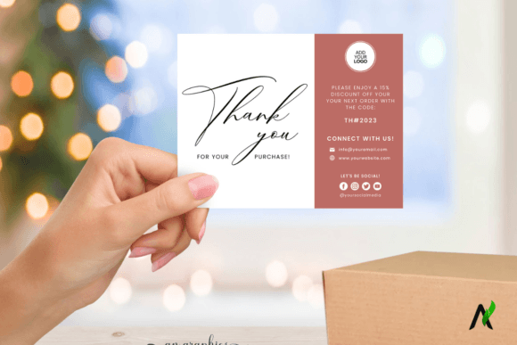 Editable Thank You Card Canva Template
