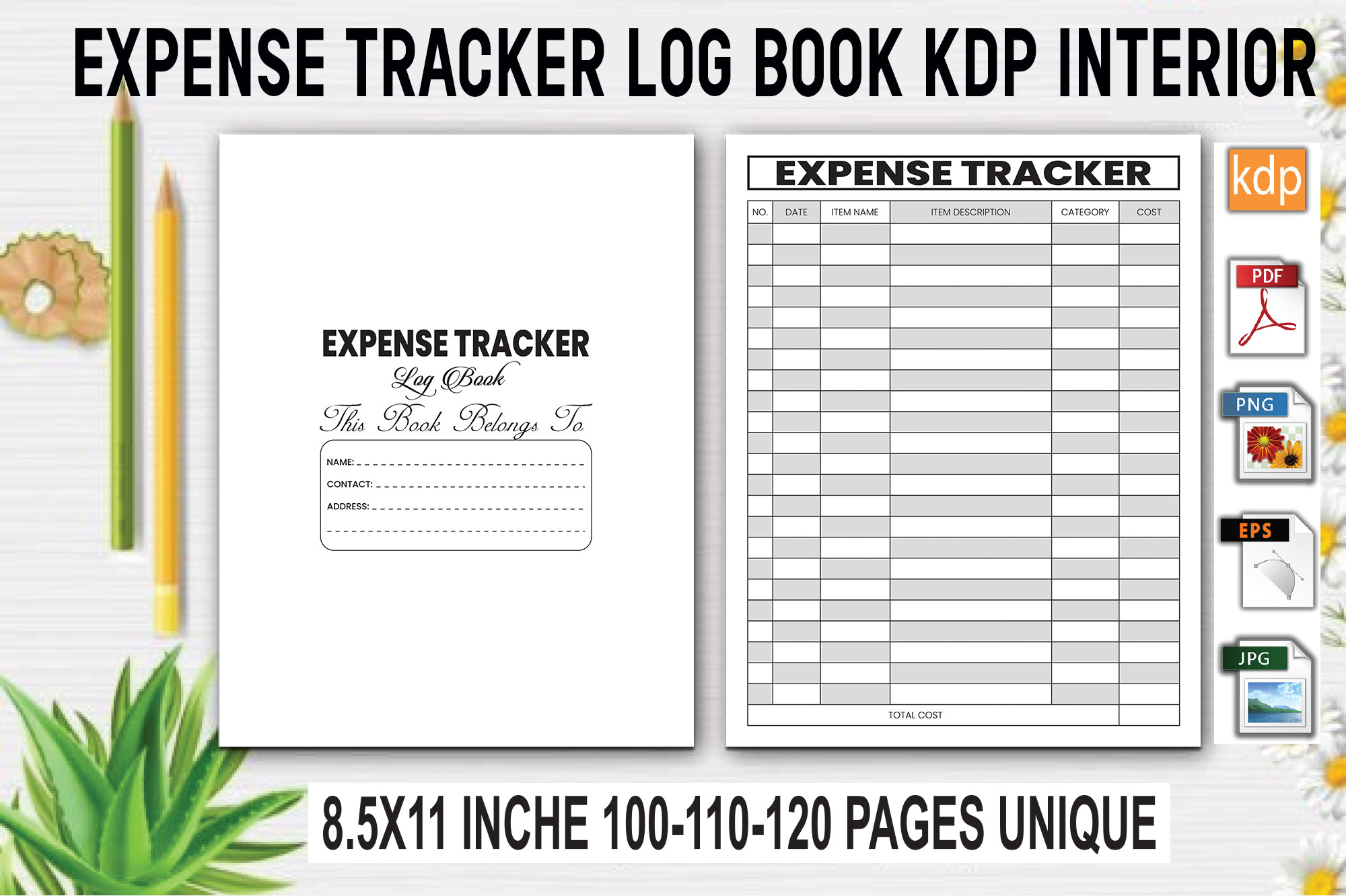 Expense Tracker Log Book | KDP Interior Graphic by KDP Studio ...