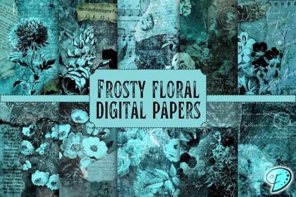 Frosty Floral Digital Papers
