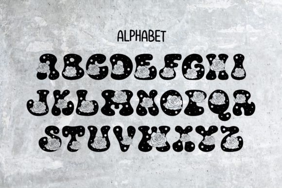Groovy Rose Font PNG with transparent background - Preview 1