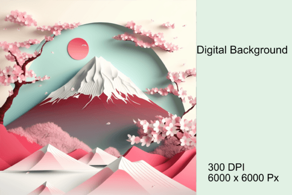 Japanese Landscape 3D Effect Background