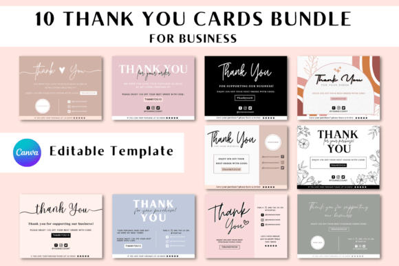 Thank You Card Canva Template