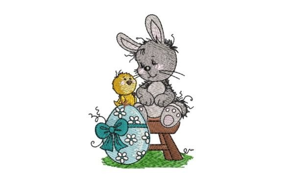 Bunny with Chick and Easter Egg