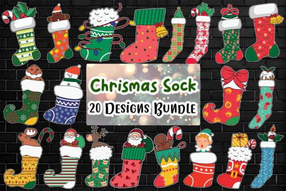 Christmas Socks Bundle SVG 20 Designs Graphic Crafts By Glamour