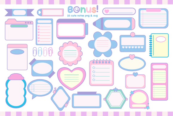 Cute Note Font PNG with transparent background - Preview 2