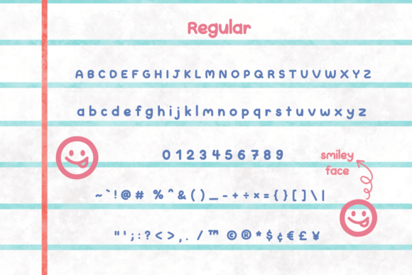Cute Note Font PNG with transparent background - Preview 5