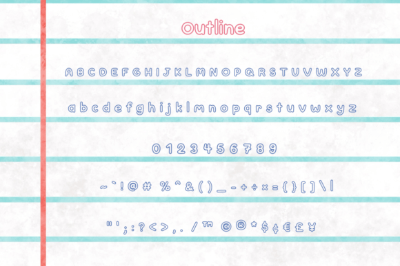 Cute Note Font PNG with transparent background - Preview 6