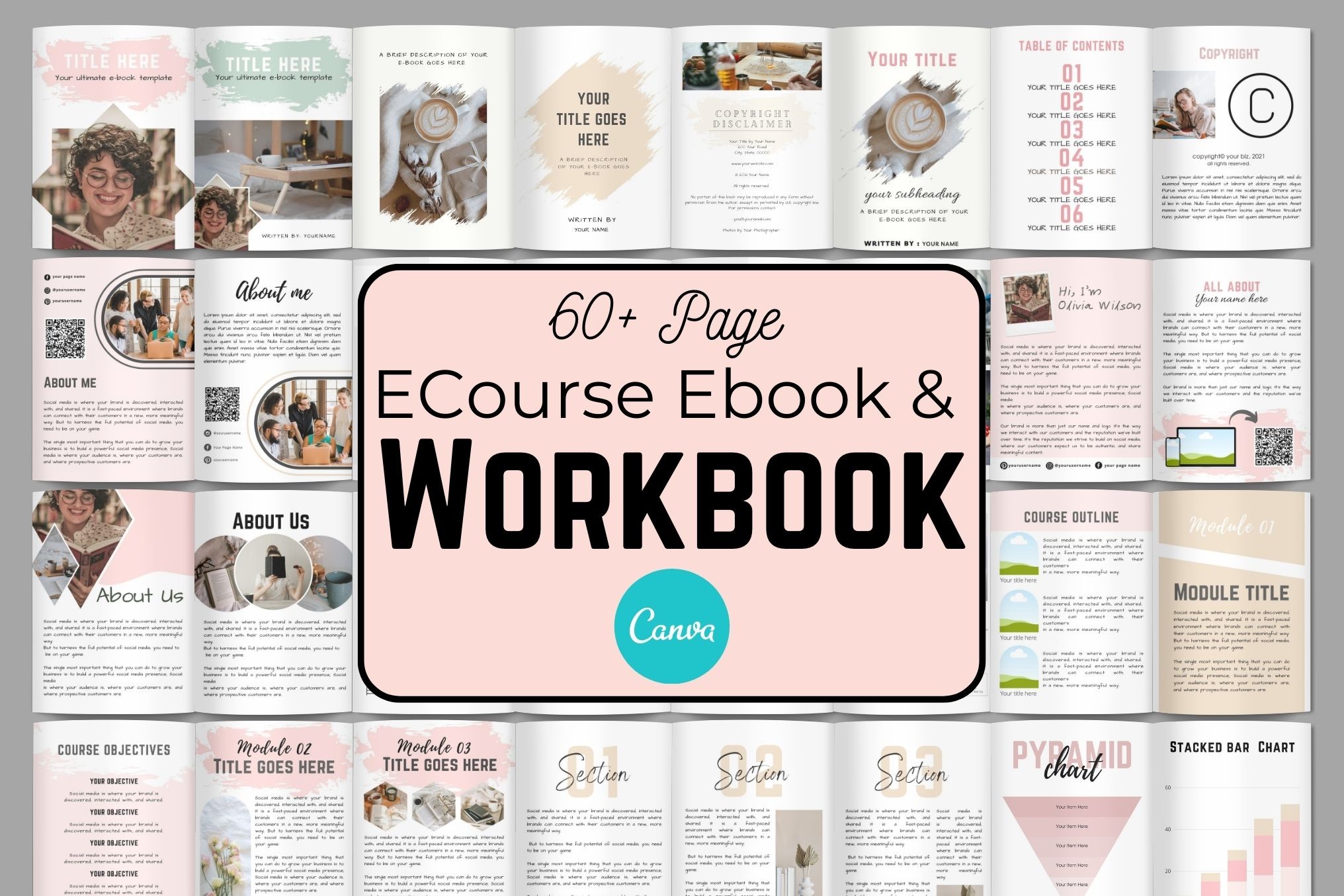 ECourse Workbook & Ebook Canva Graphic by craftsmaker · Creative Fabrica