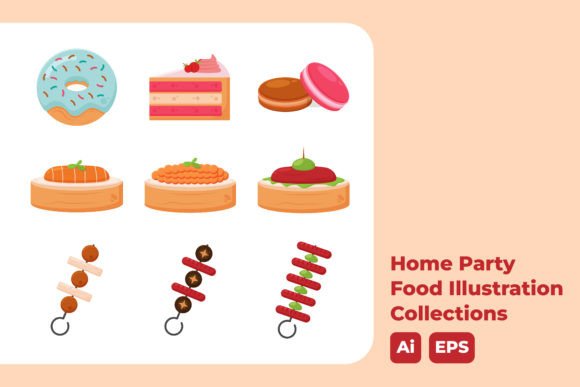 Home Party Food Illustration Collections