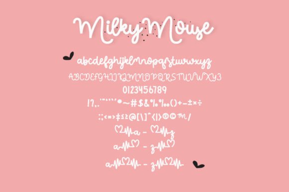 Milky Mouse Font PNG with transparent background - Preview 6