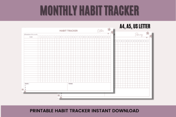 Monthly Habit Tracker Printable