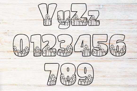 Mushroom Outline Font PNG with transparent background - Preview 3