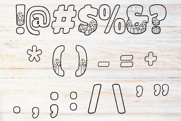 Mushroom Outline Font PNG with transparent background - Preview 4