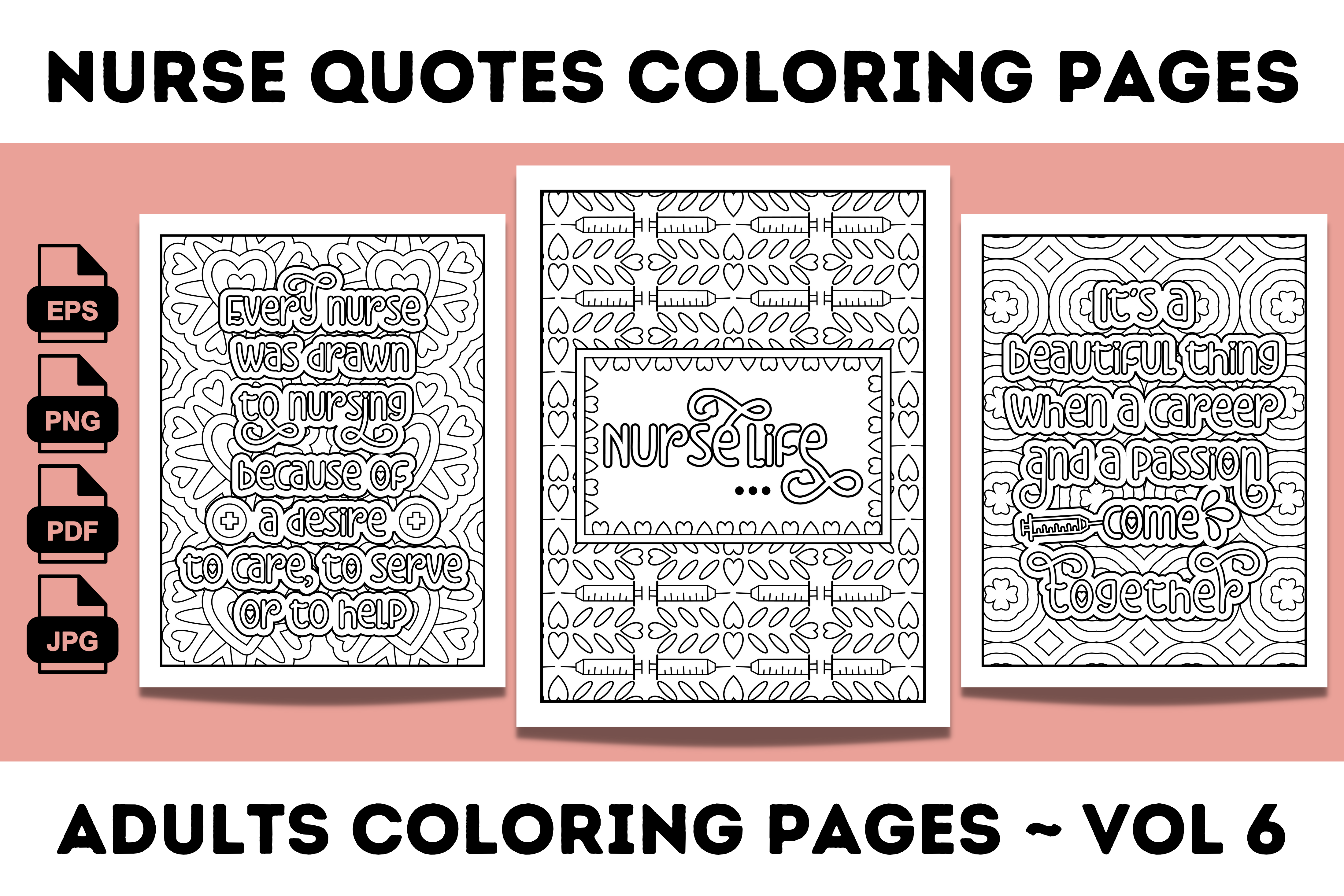 Nurse Quotes Coloring Pages for Adults