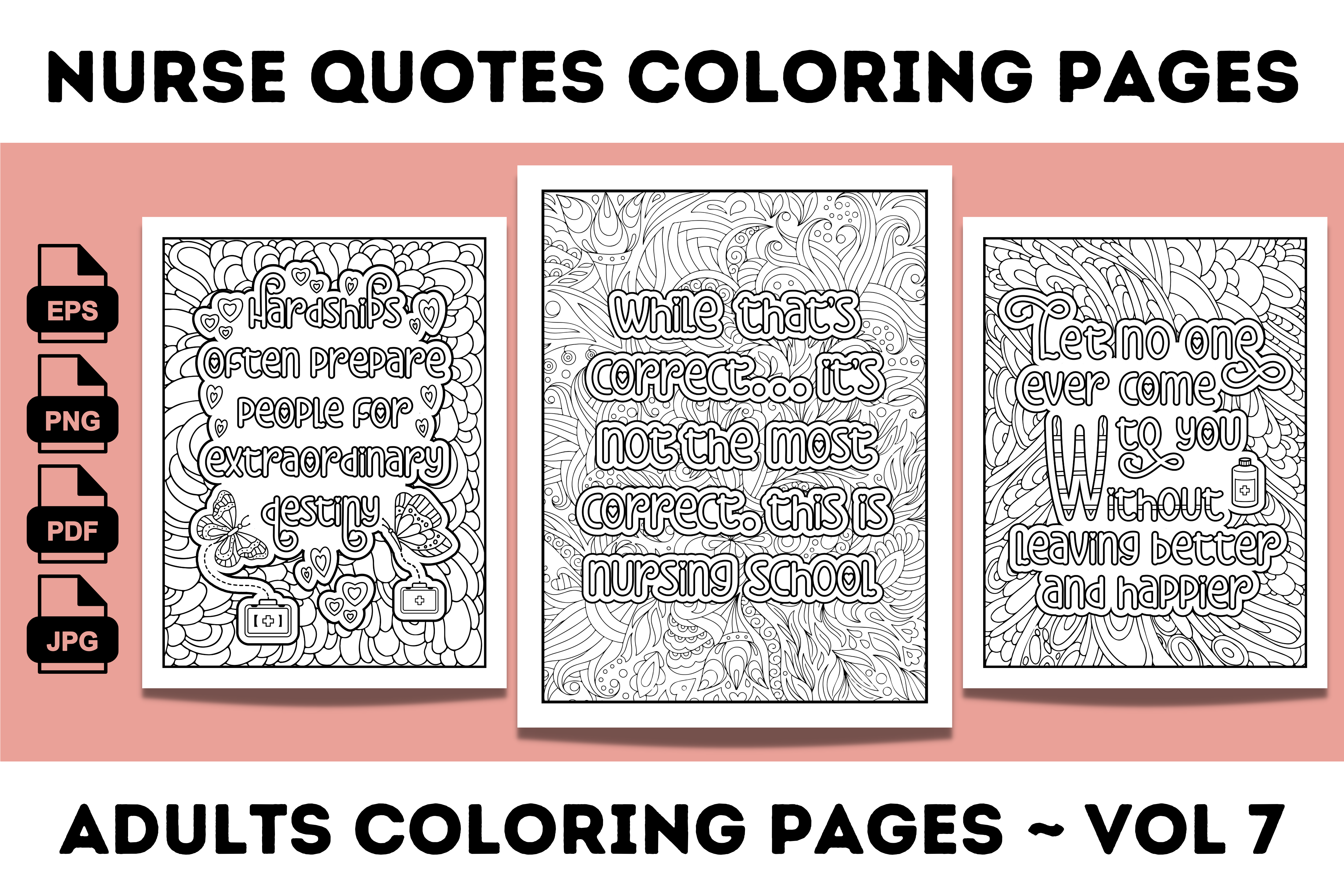 Nurse Quotes Coloring Pages for Adults