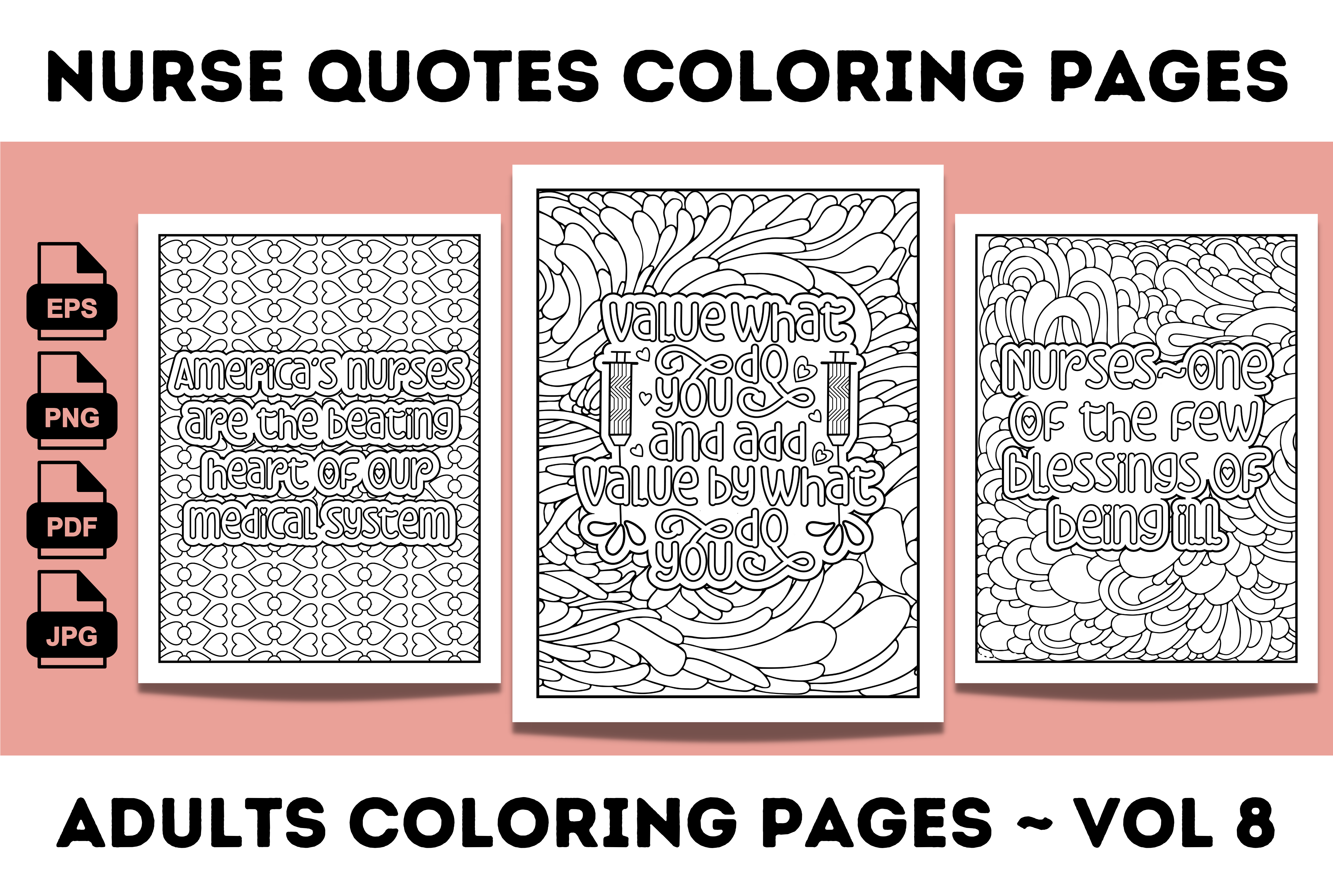 Nurse Quotes Coloring Pages for Adults