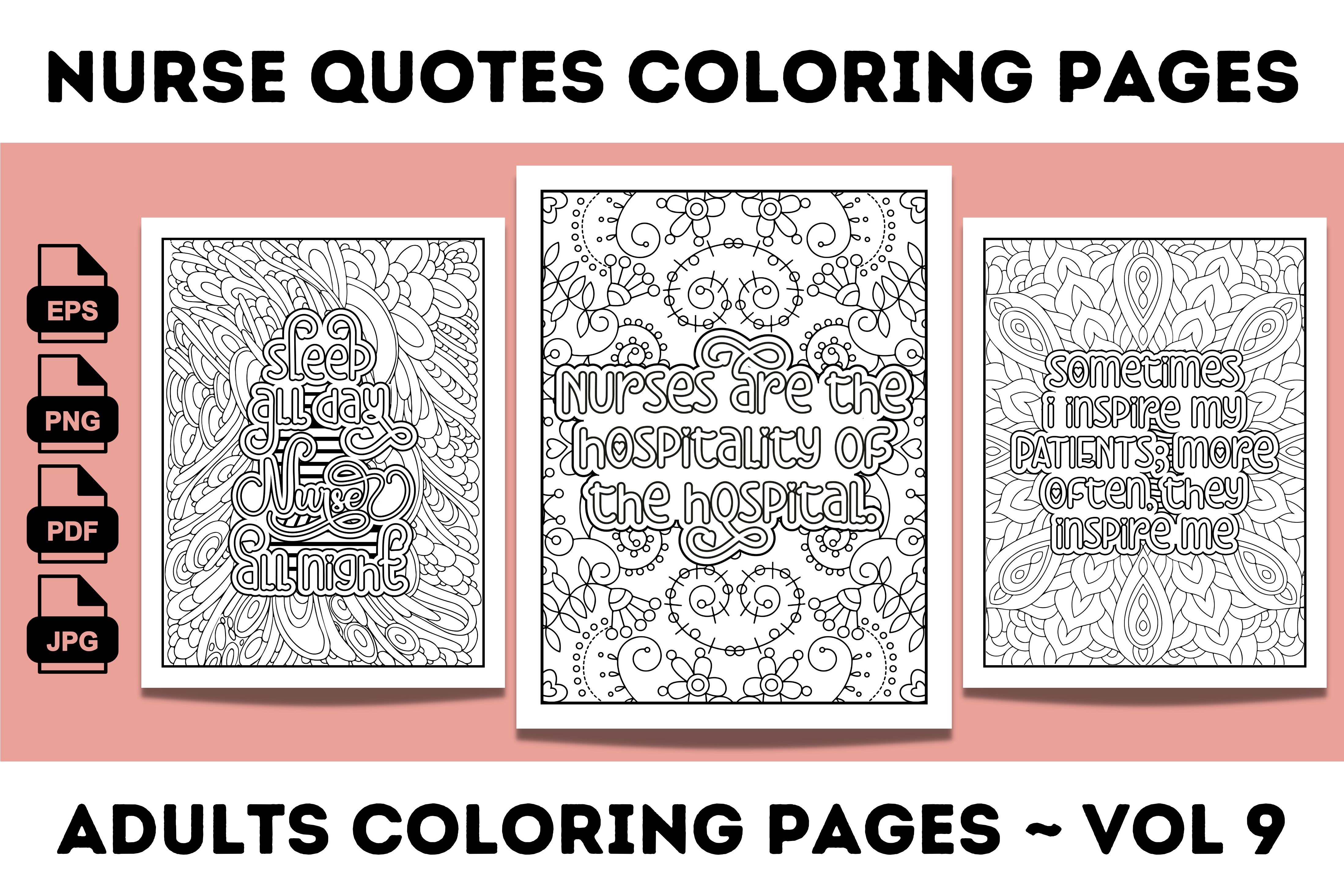 Nurse Quotes Coloring Pages for Adults