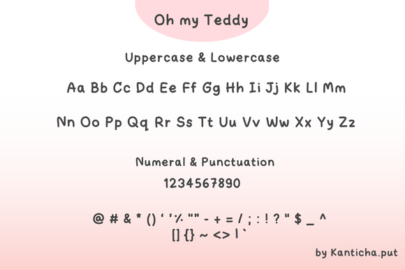 Oh My Teddy Font PNG with transparent background - Preview 1