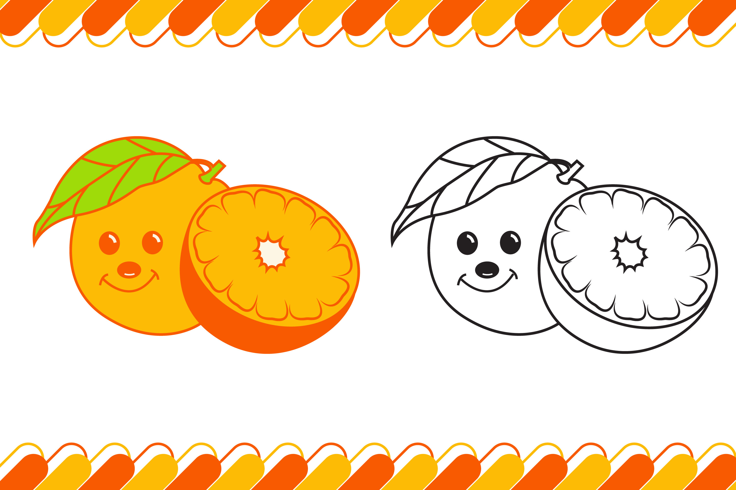 Orange Coloring Page for Kids Graphic by tinmograph · Creative Fabrica
