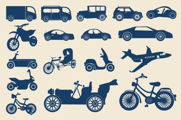 Transportation Silhouette Vector Set Graphic by Alit Design · Creative ...