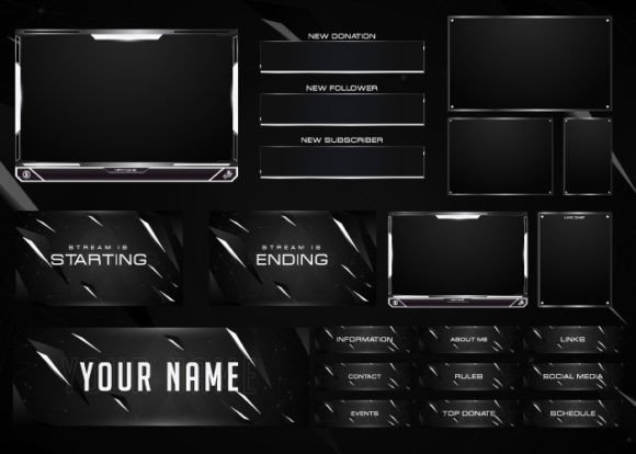 Twitch Overlay Live Stream Set Graphic Graphic Templates By sportspsd99