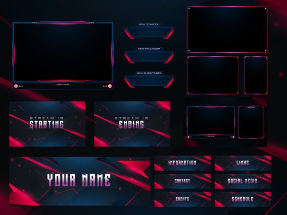 Twitch Overlay Live Stream Set