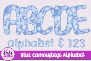 Blue Camouflage Sublimation Alphabet Graphic by Safi Designs · Creative ...