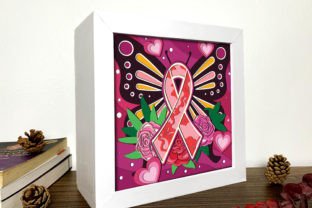 Breast Cancer Shadow Box 3D Svg · Creative Fabrica