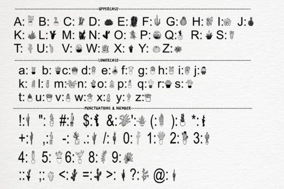 Cactus Clipart Font - Preview 3