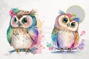 Cute Owl Watercolor Clipart Bundle Graphic by Crafty Corner · Creative ...