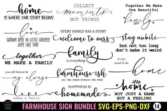 Farmhouse Sign SVG Bundle I Family Sign