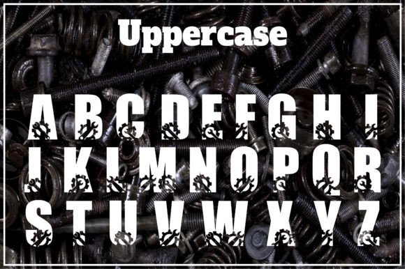 Mechanic Font PNG with transparent background - Preview 1