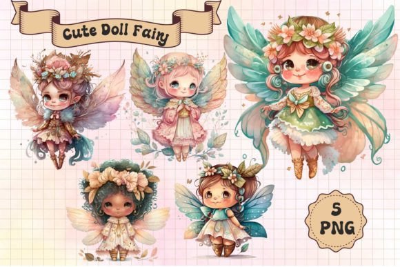 Cute Doll Fairy PNG Sublimation Design Graphic by DenizDesign ...