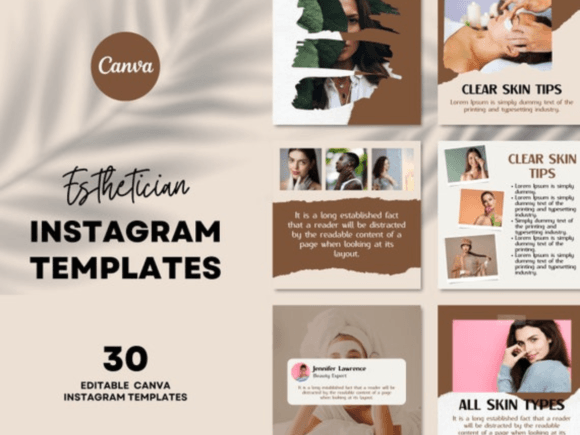 Esthetician Canva Post Templates Graphics