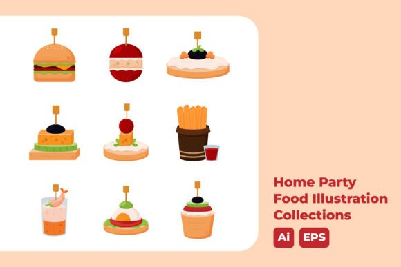 Home Party Food Illustration Collections