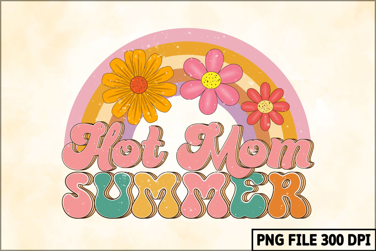 Hot Mom Summer Retro Sublimation Graphic by SD Design · Creative Fabrica
