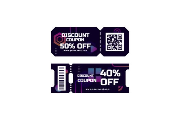 Modern Coupon Template with Colorful
