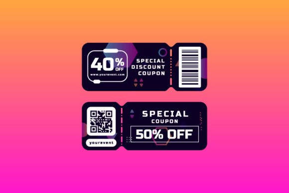 Modern Coupon Template with Colorful